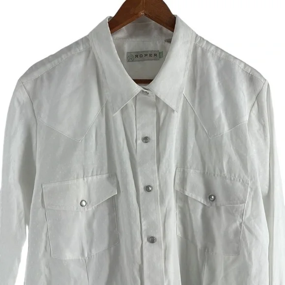 Roper pearl snap western shirt all over monotone print cowboy rodeo sz 2X - Picture 9 of 13